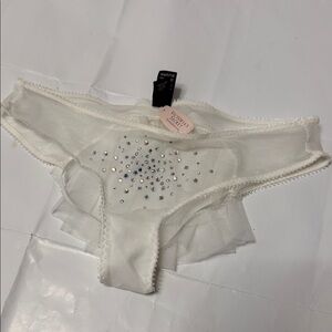 Victoria's Secret Sheer White Panties with Sparkling Accents